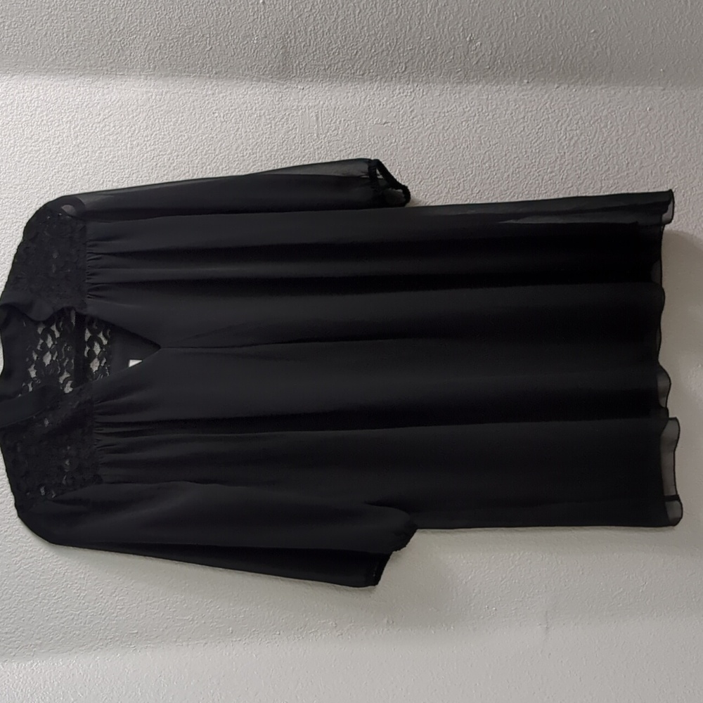 Black Sheer Lace Tunic